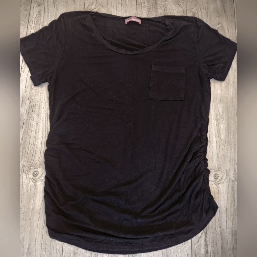 RAGDOLL Black Short Sleeve Maternity Shirt Sz Small